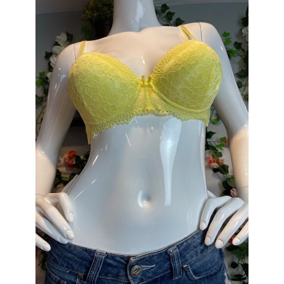 Demi extreme Push up‎ Sweet Thang Yellow Lace Bra Size 36C RefFNB - Picture 9 of 9